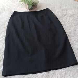 Vintage Linda Allard Ellen Tracy Skirt 100% Wool Black Size 16